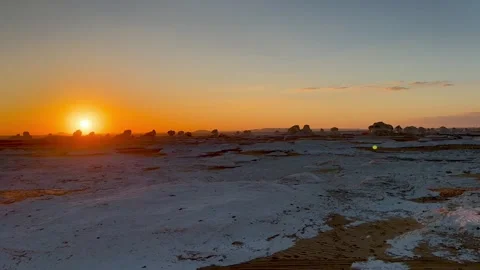 Sunset in the White Desert, Egypt. Stock Footage 313541667