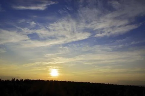 Sunset on White Mountain in St. Nicholas Monastery (Kungursky District, Perm  Stock Photos