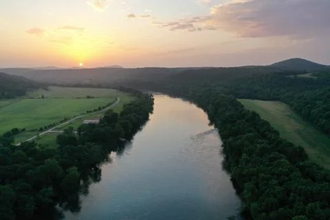 Sunset on White River Foto stock