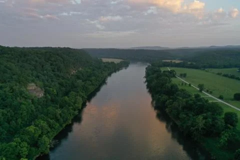 Sunset on White River Foto stock