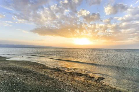 Sunset with a wide angle Stock Photos