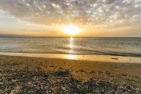 Sunset with a wide angle Stock Photos