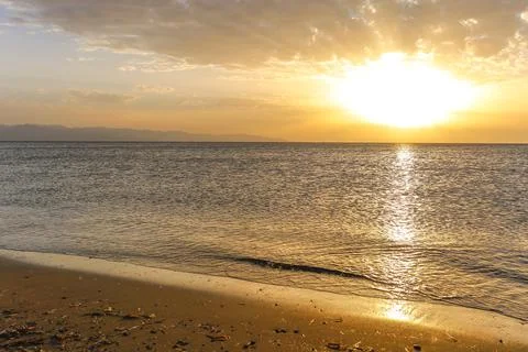Sunset with a wide angle Stock Photos