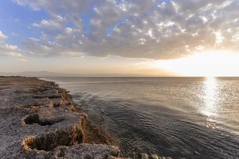 Sunset with a wide angle Stock Photos