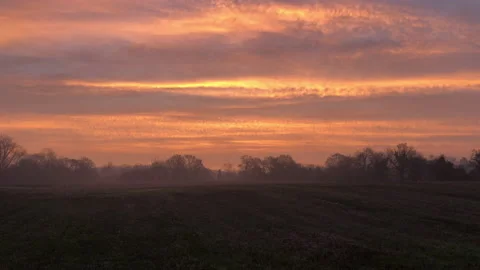 Sunset Wide With Mist Stock Footage 148558042