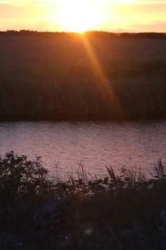 The Sunset in the wilderness Stock Photos