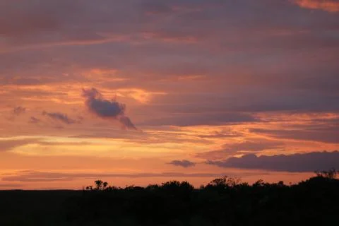 The Sunset in the wilderness Stock Photos