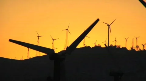 Sunset Windmills Video stock 792356