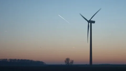 Sunset with windmills Video stock 70286288