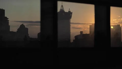 Sunset from the window of Kiev Видео 246871881