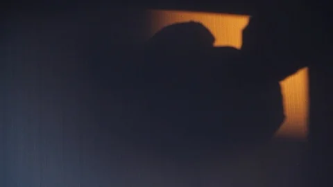 Sunset window mouse balloon reflection Stock Footage 115942196