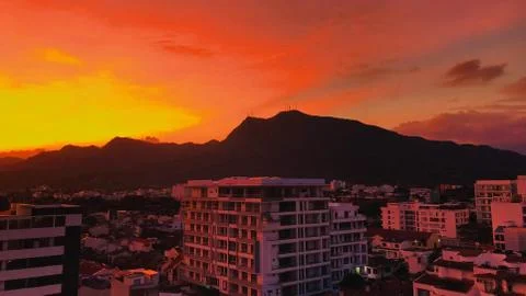 A sunset from the window 스톡 사진