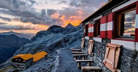 Sunset in the window Stock Photos