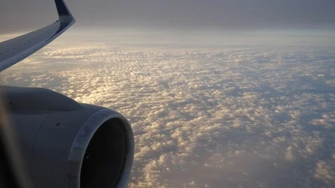 Sunset from the window seat Stock Footage 105331309