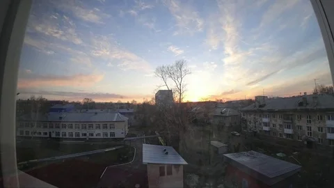 Sunset from the window, in Siberia 스톡 동영상 75037439
