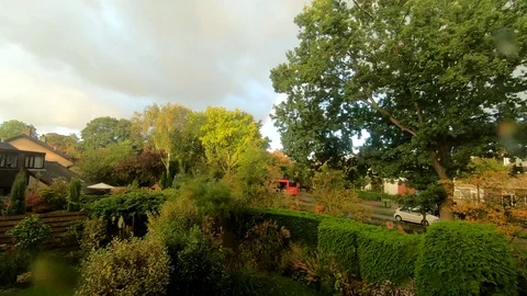  Sunset on the windows. Looking to the road. Stock Footage 124245990