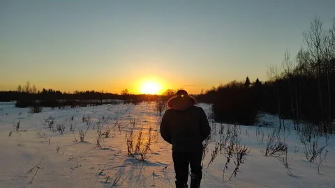Sunset in winter 2 (slow motion) Stock Footage 269716044