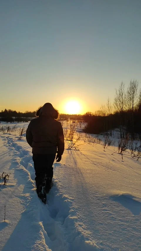 Sunset in winter 3 (slow motion) Stock Footage 269716054