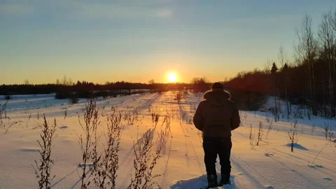 Sunset in winter 4 (slow motion) Stock Footage 269716022