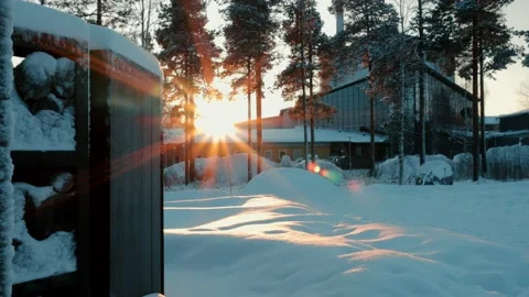 Sunset In The Winter Stockbeeldmateriaal 169792848