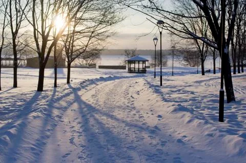 Sunset In Winter Park 写真素材