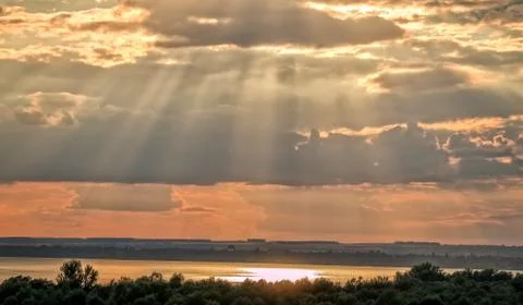 Sunset in winter Stock Photos