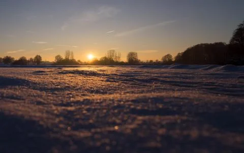 Sunset Winter Stock Photos