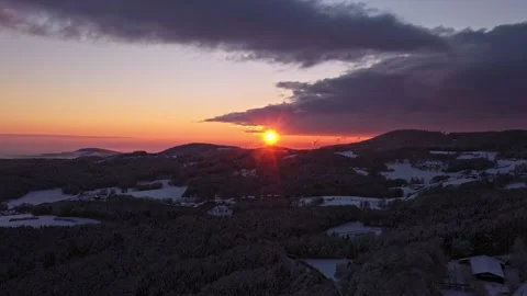 Sunset in winter with snow and ice Stock Footage 149588341