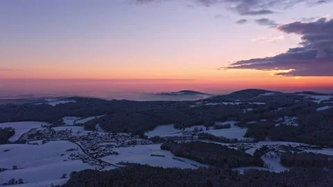 Sunset in winter with snow and ice Stock Footage 149588696