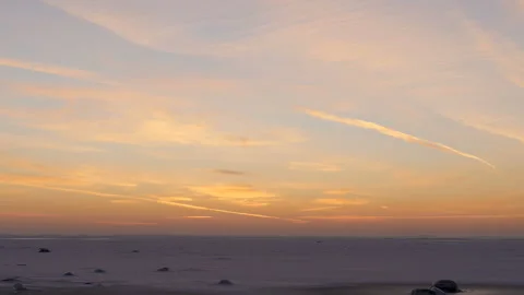 Sunset winter sun painted the sky in red color Stock Footage 146230352