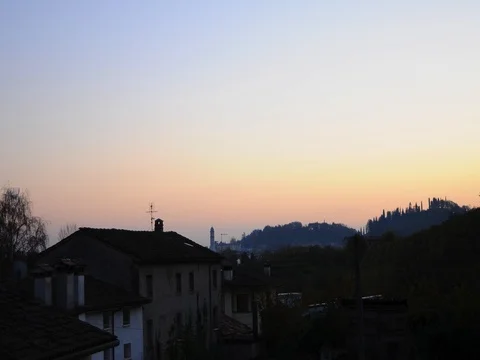 Sunset in winter. Time lapse Stock Footage