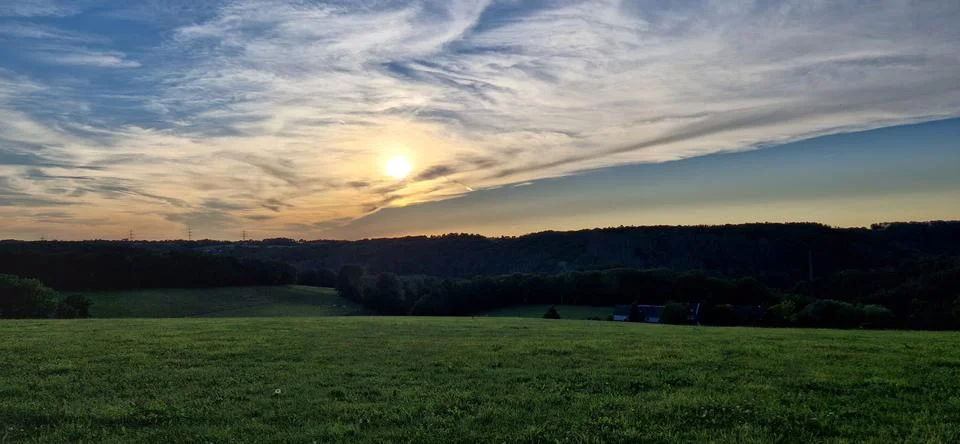 Sunset withe blue sky Stock Photos