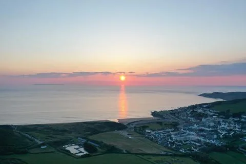 Sunset Woolacombe Bay Resort Devon 写真素材