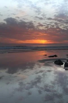 Sunset woolacombe   north  devon coast Stock Photos