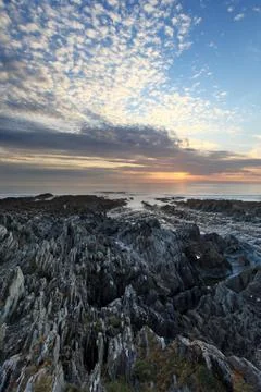 Sunset woolacombe   north  devon coast Stock Photos