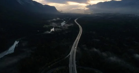 Sunset in the Worthersee lake, view from drone, Austria, Europe 動画素材 109372004