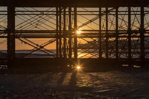 Sunset at Worthing Beach Foto stock