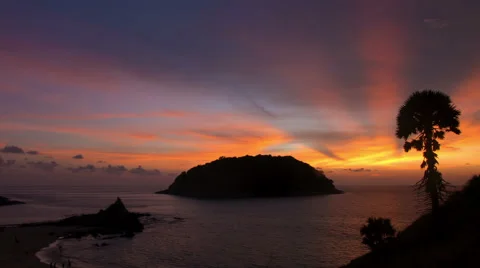 Sunset At Ya Nui Beach In Phuket Timelapse Stock Footage 59998307