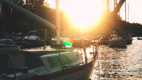 Sunset Yacht Club Stock Footage