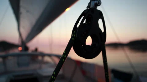 Sunset on the yacht Stock Footage 30450859