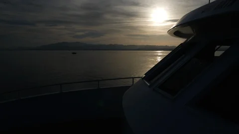 Sunset from the yacht Stock Footage 88812400