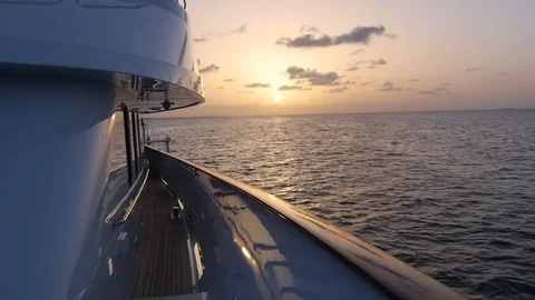 Sunset on a Yacht Stock Footage 91228404