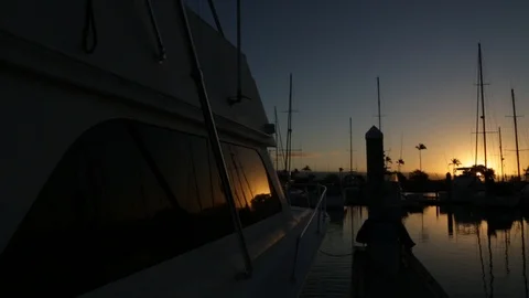 Sunset Yacht Stock Footage 105222996