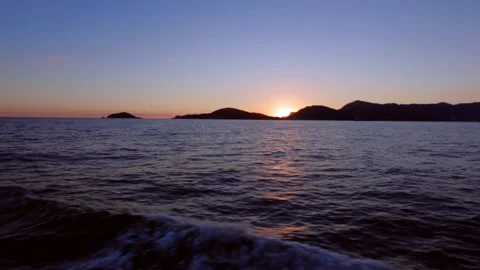 Sunset from the yacht 库存影片 147365143