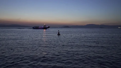 Sunset on a yacht. Greece.3 Video stock 128237714