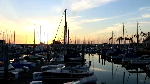 Sunset at the Yacht Harbor Timelapse Stock Footage 83068343
