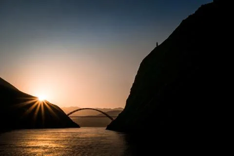 Sunset on Yangzi river Stock Photos