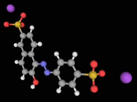 Sunset yellow fcf molecule Stock Illustration