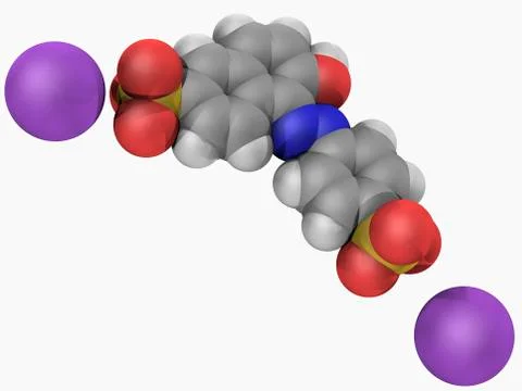 Sunset yellow fcf molecule Stock Illustration