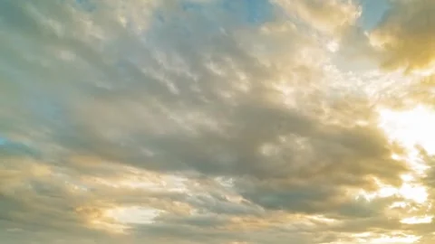 Sunset in Yellow Sky with clouds. Timelapse Big bright Awesome landscape Vibrant 库存影片 336568966